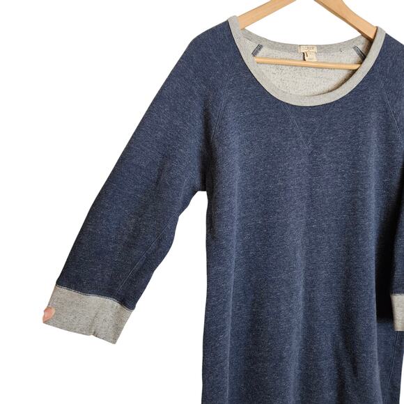 J. Crew Womens 3/4 Sleeve Fleece Cozy Casual Sweatshirt Shift Dress Size L - Picture 3 of 12